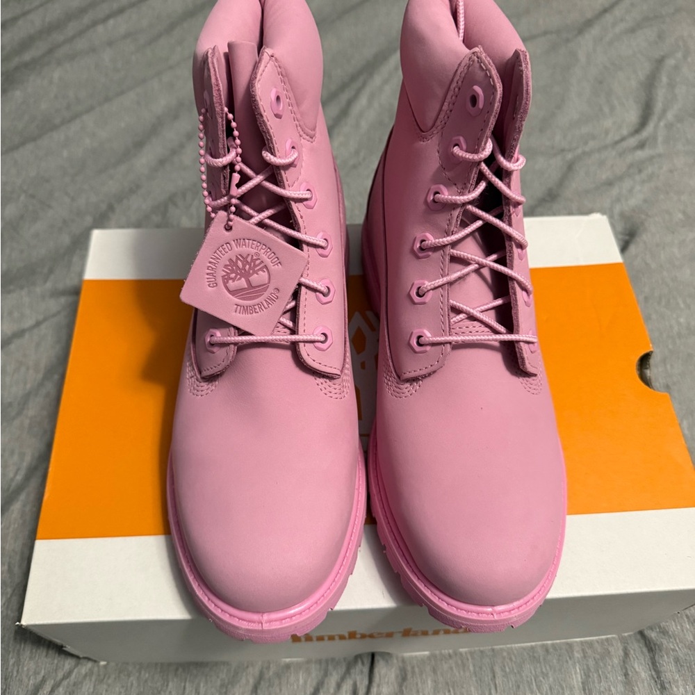 Timberland Light Pink Lace-Up Boots - Picture 2 of 4
